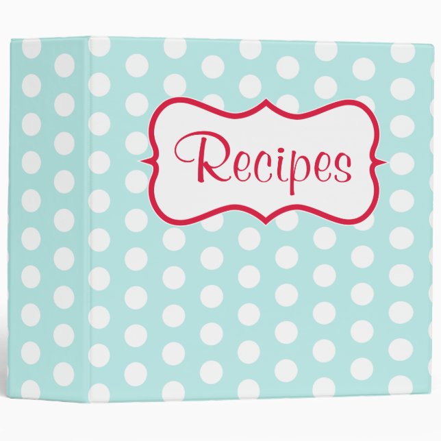 Retro Aqua Recette Cuisine Classeur cadeau (Devant/Côté)