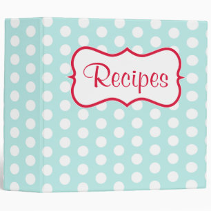 Retro Aqua Recipe Kitchen Binder Gift