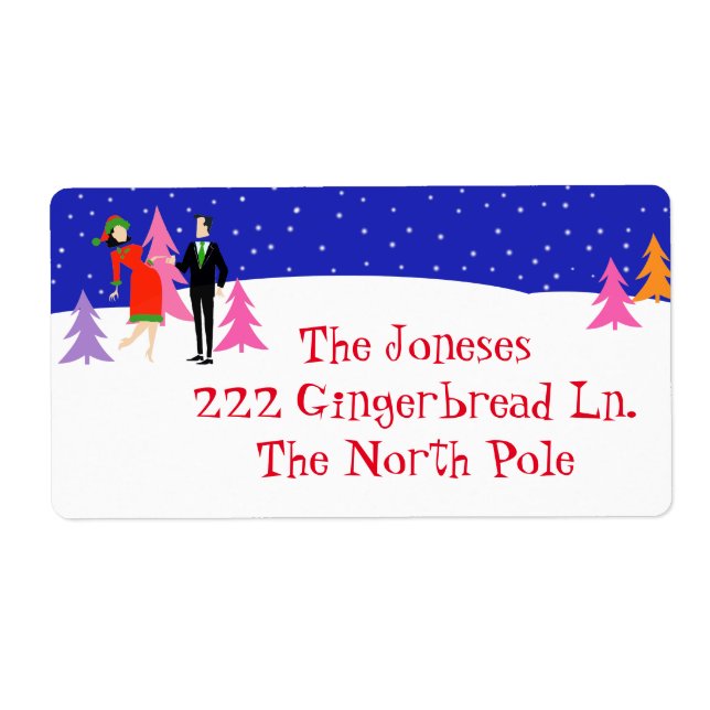 Rétro Arbre de Noël Ferme Retourner Adresse Étique (Devant)