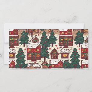 Retro Arcade Christmas Card with Family Photos