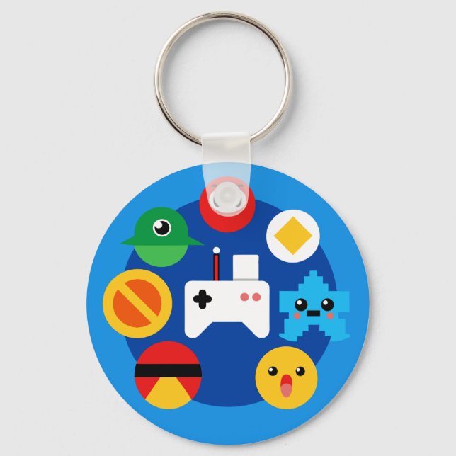 Retro Arcade Fun Keychain (Back)