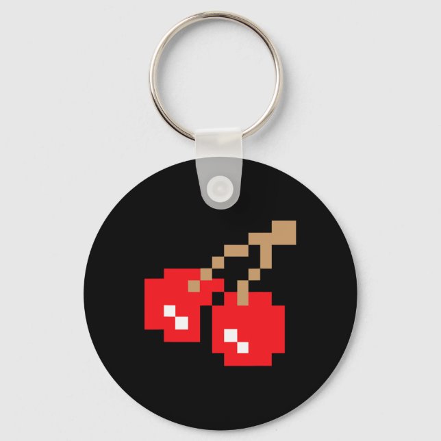 Retro Arcade Game Cherries  Keychain (Front)