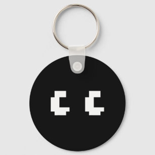 Retro Arcade Game Ghost Eyes 80s Halloween Group C Keychain