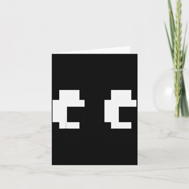 Retro Arcade Game Ghost Eyes Halloween Group Costu Card (Front)