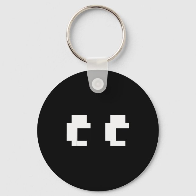 Retro Arcade Game Ghost Eyes Halloween Group Costu Keychain (Front)