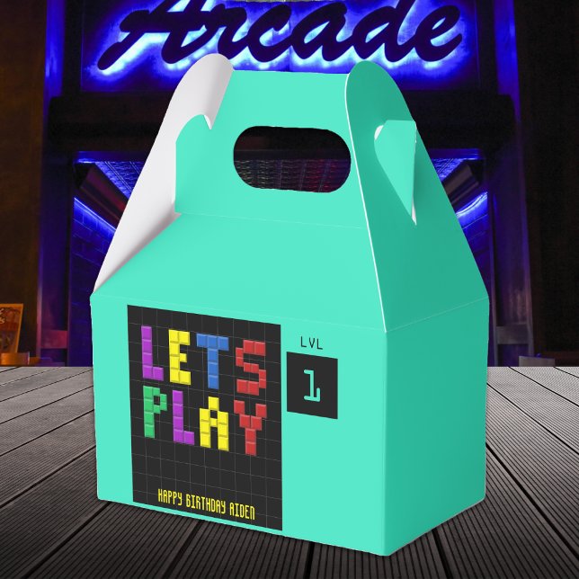 Retro Arcade Game Kids 1st Birthday Party Favor Box (Retro Arcade Game Kids 1st Birthday Party Favor Box)