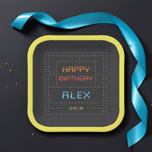 Retro Arcade Game Kids Birthday Party Paper Plate (Creator Uploaded)