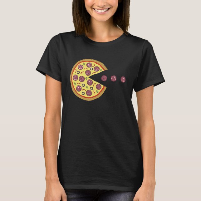 Retro Arcade Game  Pizza Salami   Classic Videogam T-Shirt (Front)