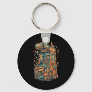 Retro Arcade Gamer Clic Gaming Arcade Machine  Keychain