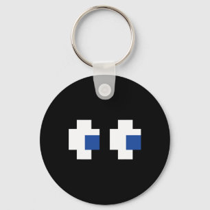Retro Arcade Gaming Halloween Ghost Partner Group Keychain