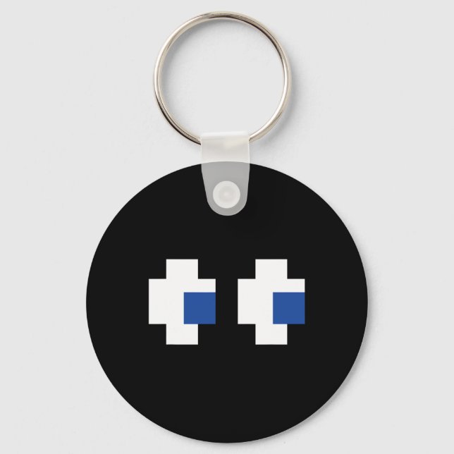 Retro Arcade Gaming Halloween Ghost Partner Group  Keychain (Front)