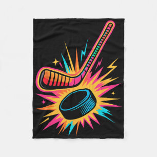 Retro Arcade Ice Hockey  Fleece Blanket