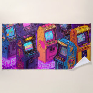 Retro Arcade Machines Beach Towel