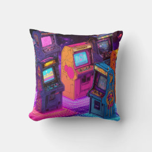 Retro Arcade Machines Throw Pillow