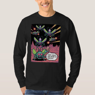 Retro Arcade Manti Aliens Pixel Art - Funny Defend T-Shirt
