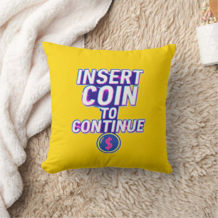 Retro Arcade Motivation for Everyday Wins Throw Pillow