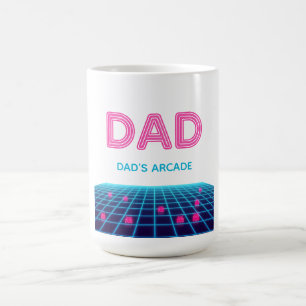Retro Arcade Neon DAD Custom Year Father's Day Gif Coffee Mug