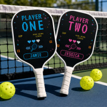 Retro Arcade Player One Personalized Pickleball