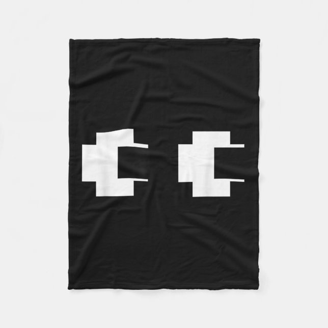 Retro Arcade Video Game Ghost Eyes Halloween Group Fleece Blanket (Front)