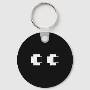 Retro Arcade Video Game Ghost Eyes Halloween Group Keychain