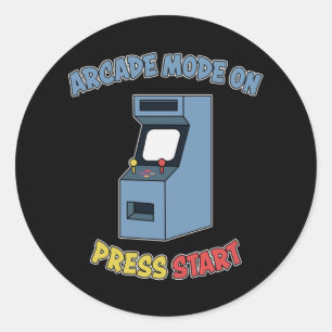 Retro Arcade Video Game Machine Retro Games Gift Classic Round Sticker