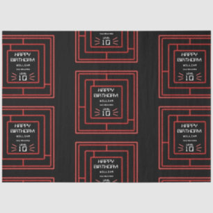 Retro Arcade Video Game Neon Kids Birthday  Tissue Paper