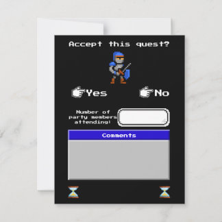 Retro Arcade Video Game RSVP Card
