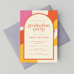 Retro Arch Frame High School Graduate Graduation Invitation