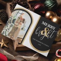 Retro Arch Photo Christmas Holiday Card