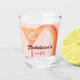 Retro Arch Vintage Sunset Abstract Bachelorette Shot Glass