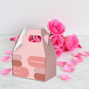 Retro Arches Coral Pink Wedding Favor Box