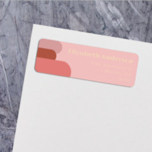 Retro Arches Coral Pink Wedding Return Address