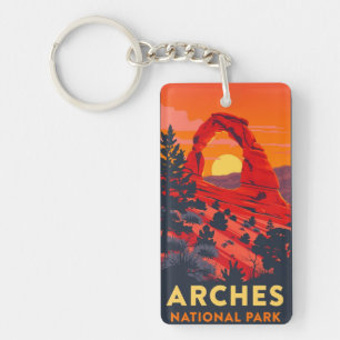 Retro Arches National Park Vintage 70s Keychain