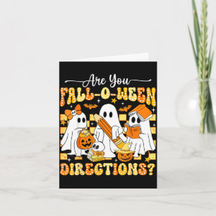 Retro are fall o ween directions teacher halloween card