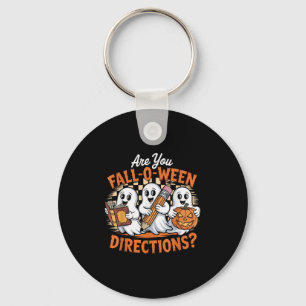 Retro Are You Fall O Ween Directions Ghost Hallowe Keychain