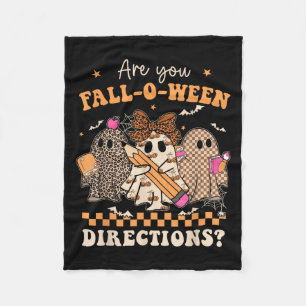 Retro Are You Fall O Ween Directions Teacher Hallo Fleece Blanket