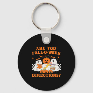 Retro Are You Fall O Ween Directions Teacher Hallo Keychain