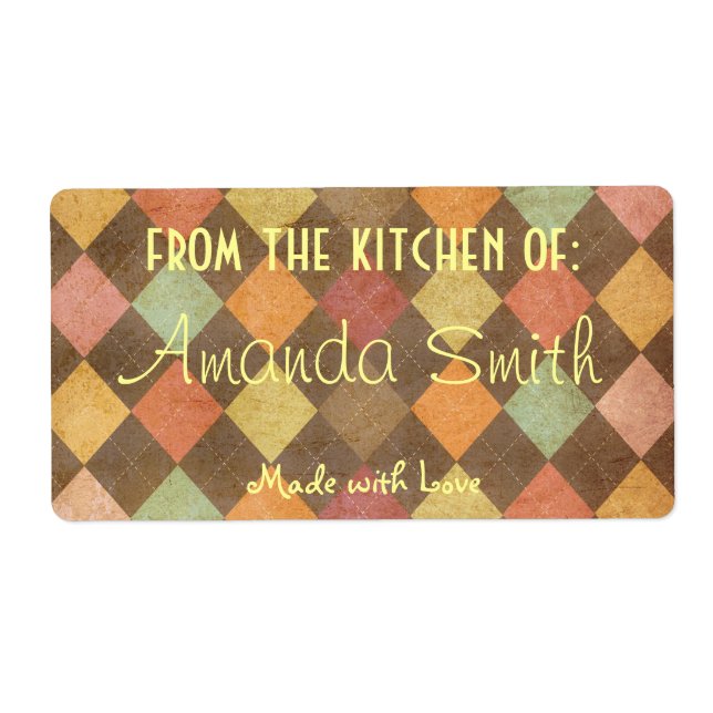 Retro Argyle Canning Label (Front)