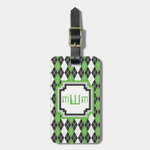 Retro Argyle Luggage Tag