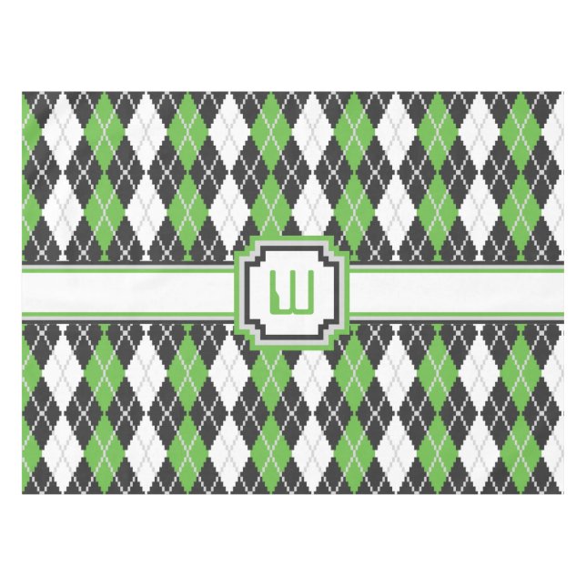 Retro Argyle Tablecloth (Front (Horizontal))