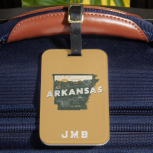 Retro Arkansas State Personalized Luggage Tag