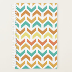 Retro Arrows Chevron Orange Teal Gold Planner