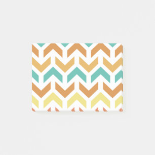 Retro Arrows Chevron Orange Teal Gold Post-it Notes