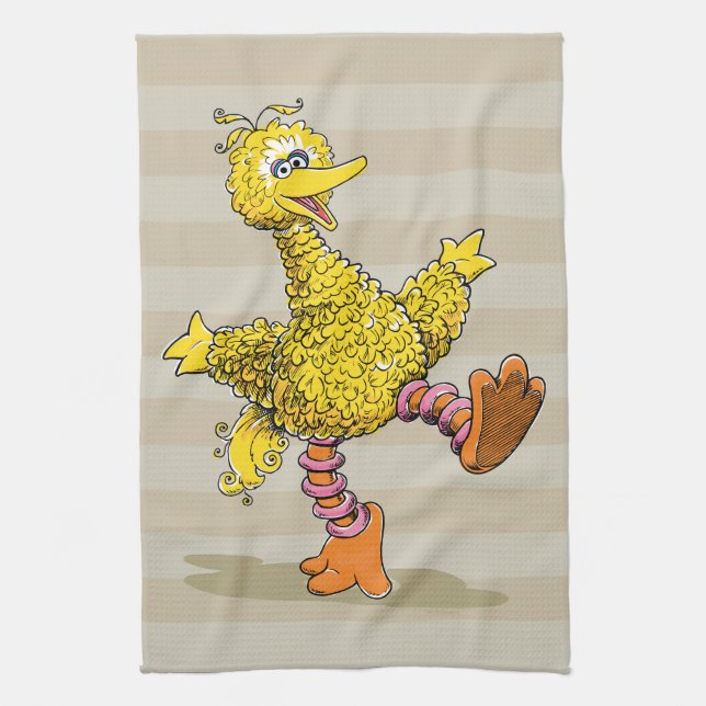 Retro Art Big Bird Kitchen Towel (Vertical)