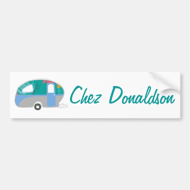 Retro Art Caravan Owner's Bumper Sticker (Front)