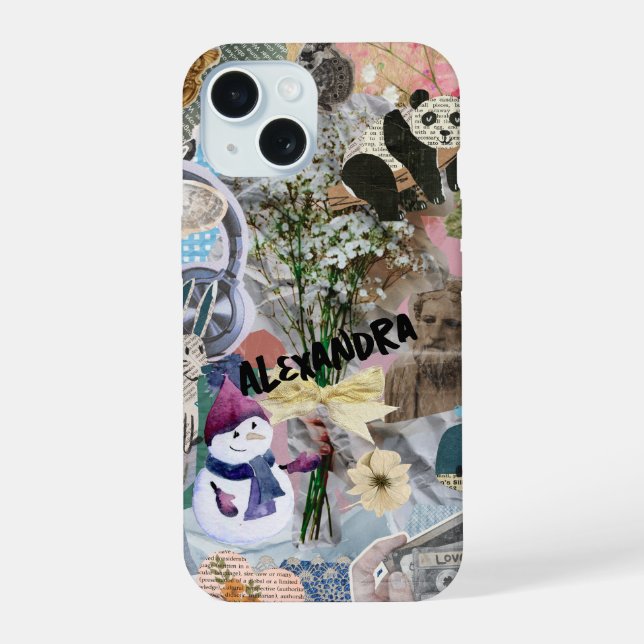 Retro Art Collage Phone Case (Back)