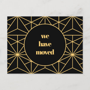 Retro art de geometric Moving announcement Postcard