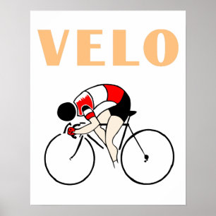 Retro art deco design cycling velo (2) poster
