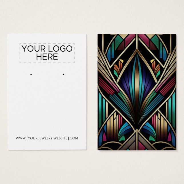 Retro Art Deco Earring Display Card (Front & Back)