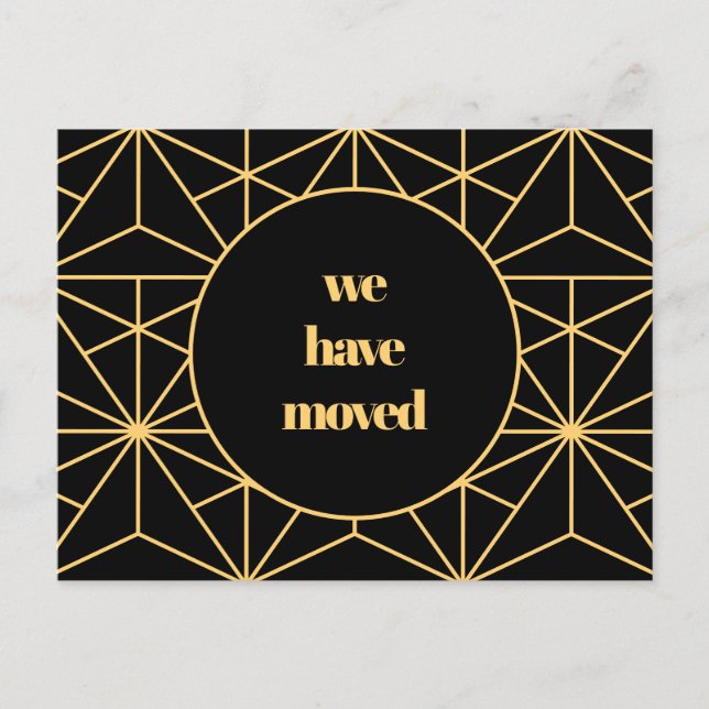 Retro art deco geometric Moving announcement Postcard (Front)